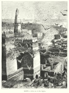 Aldeia no Alto Egipto (litho) de Karl Wilhelm Gentz