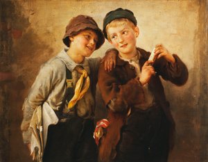 Dois meninos com gaita,