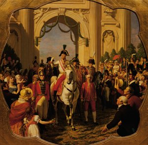 Entrada do imperador Franz I (II) da Áustria em Viena em 1814 de Karl von Blaas