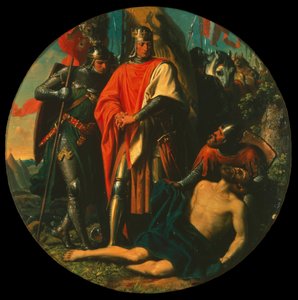 Rudolph I no batllefield após a vitória sobre Ottokar, 1278, ca. 1868. de Karl von Blaas