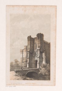 Portão da cidade no século XIII Portão do castelo (século XIII) (título no objeto) de Kasparus Karsen