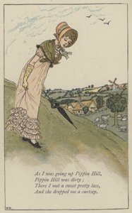 Quando eu estava a subir Pippin Hill (cor litho) de Kate (after) Greenaway
