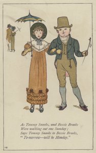 Como Tommy Snooks e Bessie Brooks (cor litho) de Kate (after) Greenaway