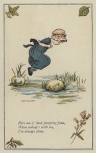 Aqui estou eu, pequena Joana saltadora (cor litho) de Kate (after) Greenaway