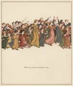 Kate Greenaway ilustração para The Pied Piper of Hamelin por Robert Browning (cor litho) de Kate (after) Greenaway