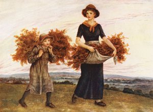 Os apanhadores de feno (litografia a cores) de Kate (after) Greenaway