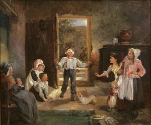 Crianças jogando cego mans buff de Kate Gray
