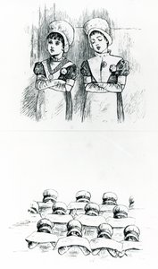 Crianças caridosas, c.1880 (gravura) de Kate Greenaway