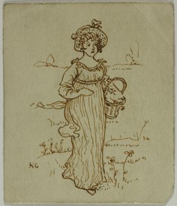 menina com cesta de Kate Greenaway
