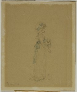 menina com gato de Kate Greenaway