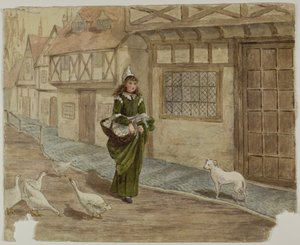 Rapariga com ovos e gansos de Kate Greenaway