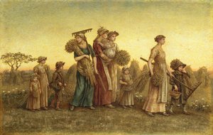 Gleaners Going Home (aquarela a bordo) de Kate Greenaway