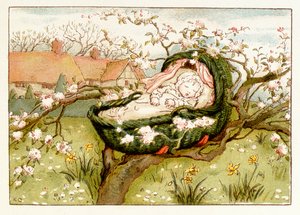 Hush-a-bye, do livro &39;April Baby&39;s Book of Tunes&39; de 1900 de Kate Greenaway