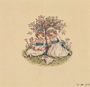 Ilustração para St. Valentines Day 1902 (wc no papel) de Kate Greenaway