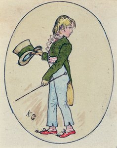 Ilustração para St Valentines Day, 1914 (wc no papel) de Kate Greenaway