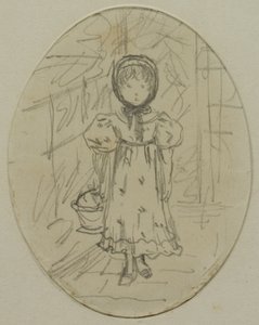 Garotinha em um jardim de Kate Greenaway