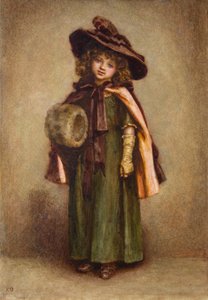 Menina com abafador (aguarela) de Kate Greenaway