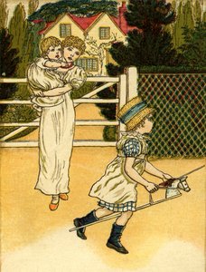 Cavalgar um cavalo de galo ilustrado de Kate Greenaway