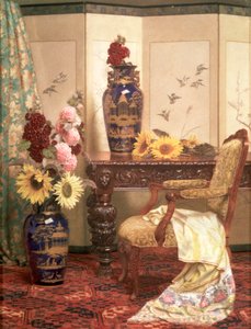 "Sunflowers and hollyhocks", 1889 de Kate Hayllar