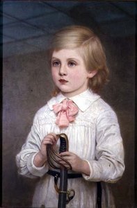 Um retrato de meio comprimento do Major Sir Guy Colin Cambell, 4º Bt. quando criança (assinado) de Kate Perugini