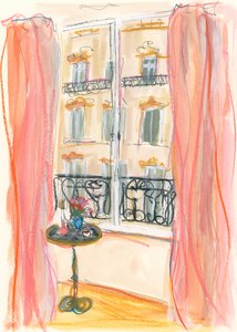 Ilustração com vista para as janelas de Paris de Katharina Puritscher