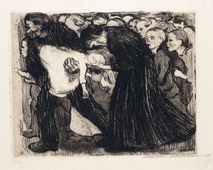 Atropelar; Uberfahren, 1910 de Käthe Kollwitz