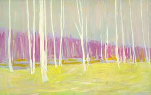 Bosque cor-de-rosa e amarelo, 2021 (acrílico sobre tela)