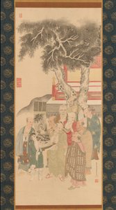 Ten Rakan Examining a Painting of White-Robed Kannon, 1792. de Kato Nobukiyo