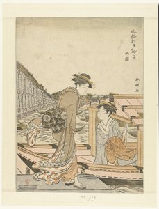 Bij de Ryogoku brug
Ryogoku (título sobre o objecto)
Fuzoku Edo sunago (título da série sobre o objecto) de Katsukawa Shuncho