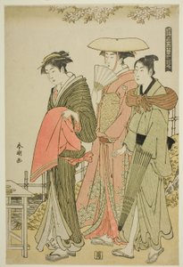 Flores, da série "Neve, Lua e Flores do Mundo Flutuante (Ukiyo setsugekka)" de Katsukawa Shuncho