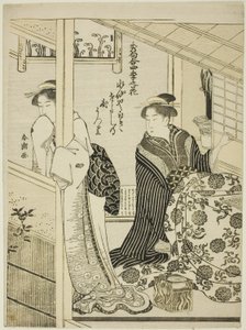 Narciso no inverno, da série "Odes mais escolhidas sobre as flores das quatro estações (Shuku awase, shiki no hana)" de Katsukawa Shuncho