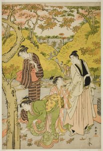 Piquenique no outono de Katsukawa Shuncho