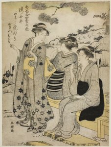 Rabbit-Ear Iris in Autumn, da série "Choicest Odes upon Flowers of the Four Seasons (Shuku awase, shiki no hana)" de Katsukawa Shuncho
