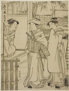 Ato Nove: Casa de Yuranosuke em Yamashina da peça Chushingura (Tesouro dos Quarenta e Sete Leais Retentores) de Katsukawa Shun