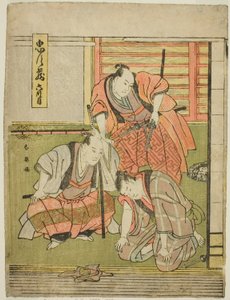 Sexto ato: A casa de Yoichibei da peça Chushingura (Traição dos Quarenta e Sete Leais Retentores) de Katsukawa Shun