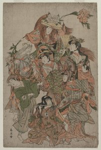 Iwai Hanshiro IV em uma Dança das Sete Mudanças, c. 1793 ou 1794.