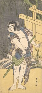 Kabuki Ator Sakata Hangoro III como um fora da lei, ca. 1791.
