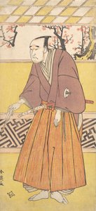 O ator Onoye Matsusuke I, como um homem segurando um leque fechado na mão direita, ca. 1780. de Katsukawa Shun