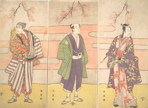 Três atores não identificados, ca. 1793. de Katsukawa Shun