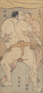 Dois lutadores famosos Onogawa e Tanikase, ca. 1795.