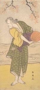 Ator não identificado da Linha Ichikawa como uma velha, ca. 1795. de Katsukawa Shun