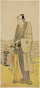O ator Ichikawa Danjuro V como Tambaya Suketaro na peça On