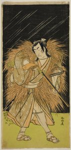 O ator Ichikawa Monnosuke II como Hayano Kampei na peça Kanadehon Chushin Najori no Kura, representada no Teatro Nakamura no nono mês de 1780 de Katsukawa Shunkо̄