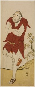 O ator Onoe Matsusuke I como monge mendicante (Gannin Bozu) na peça Keisei Ide no Yamabuki, representada no Teatro Nakamura no quinto mês de 1787 de Katsukawa Shunkо̄
