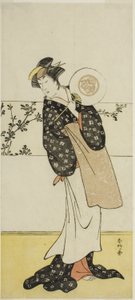 O ator Osagawa Tsuneyo II, possivelmente como Misao Gozen, na peça Chiyo no Hajime Ondo no Seto (Início da Eternidade: O Estreito de Ondo no Mar Interior de Seto) (), representada no Teatro Kiri a partir do vigésimo sétimo dia do sétimo mês de 1785 de Katsukawa Shunkо̄