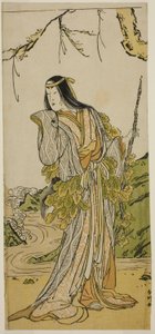 O ator Segawa Kikunojo III como Yamauba na peça Otokoyama Furisode Genji, representada no Teatro Kiri no décimo primeiro mês de 1785
