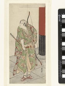 Actor Ichikawa Monnosuke II com arco e flecha de Katsukawa Shunko