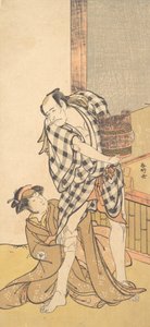 Cena da peça Yoshitsune and the Thousand Cherry Trees Yoshitsune..., 8º ou 9º mês, 1784.
