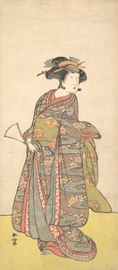 O Primeiro Nakamura Tomijuro como Mulher, provavelmente 1777. de Katsukawa Shunko