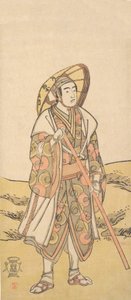 O Terceiro Sawamura Sojuro como peregrino ao Santuário Kannon, ca. 1784-88. de Katsukawa Shunko